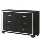 6 Drawer Dresser With Handles Bedroom Furniture - Black