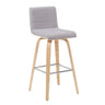 Vienna - Modern Swivel Bar Height Stool - Patterned Oak Wood Frame