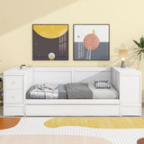 Daybed With Storage Arms, Trundle And Charging Station