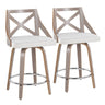 Charlotte - Farmhouse Fixed-Height Swivel Counter Stool (Set of 2)