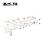 TV Stand For TVs Up To 85" With Closed Storage, Soft Closing Hinges, Living Room Entertainment Center - Walnut