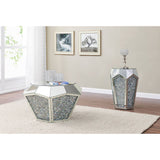 Noralie - 18" Coffee Table - Mirrored & Faux Diamonds