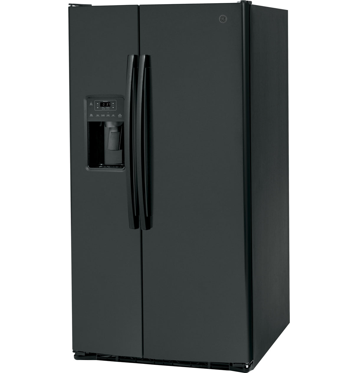 GE GSS25GGPBB - 36 in. 25.3 cu. ft. Side by Side Refrigerator with Ice & Water Dispenser - Black
