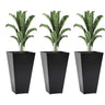 Outsunny - Outdoor Planters (Set of 3) Large Taper Planters With Drainage Holes And Plug, Faux Wood Plastic Flower Pots For Outdoor, Indoor, Garden, Patio