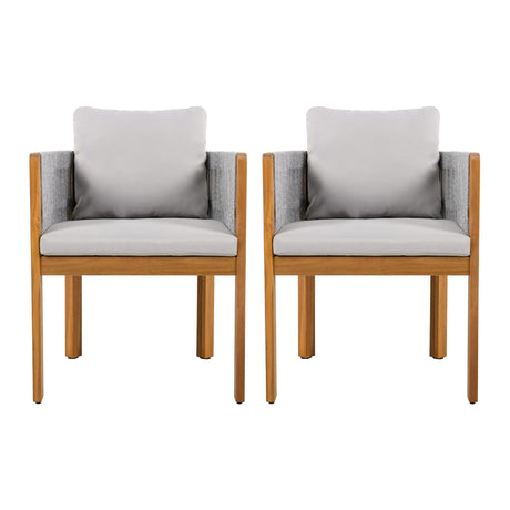 Outdoor Dining Chairs With Rope Handles (Set of 2)