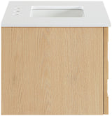 Leonardo - Engineered Stone And Solid Wood 24" Wall Mounted Bathroom Vanity