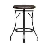 Winslow - Adjustable Height Metal Barstool With Wood Seat - Walnut