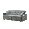 3 In 1 Convertible Sleeper Sofa Bed, Reclining Backrest, Pillows, Pockets