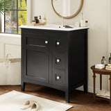 Modern Bathroom Vanity With Sink, 3 Drawer Storage Cabinet