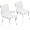 Mason - Contemporary Swivel Dining / Accent Chair (Set of 2) - Stainless Steel, Walnut Wood