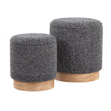 Marla - Nesting Ottoman Set - Black