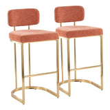 Demi - Fixed-Height Barstool (Set of 2) - Gold Metal Base