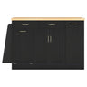 Kitchen Sideboard With Sliding Door Cabinet, 3 Tier Spice Rack