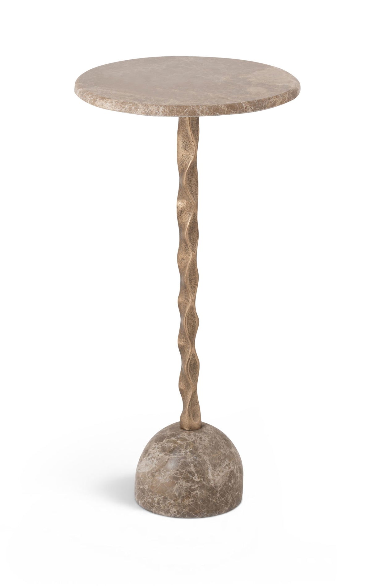 Helix - Genuine Marble Top And Aluminum Base End / Side Table