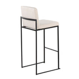 Fuji - High Back Barstool - Black Steel Legs