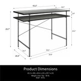 Vance - Computer Desk With Fluted Glass Desktop - Black