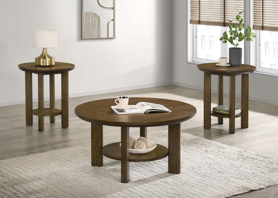 Ottowa - Round Wood Coffee Table Set