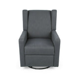 Landau Contemporary Fabric Upholstered Swivel Recliner
