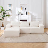 L - Shape Modern Minimalist Modular Sectional Sofa, Upholstered Cloud Couch With Deep Seats