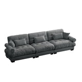 Modern Oversize Sofa With Cloud Like Comfort, Featuring Waist And Throw Pillows