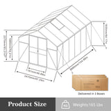 Gain Height Windproof Greenhouse All Season Outdoor Garden Shelter