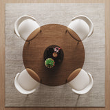 Round Dining Table - Black / Brown - Tempered Glass