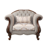 Miyeon - Chair With Pillow - Fabric & Cherry
