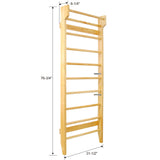 Gymnastics Stall Bar Multi Use Swedish Ladder For Home Gym And Physical Therapy - Natural