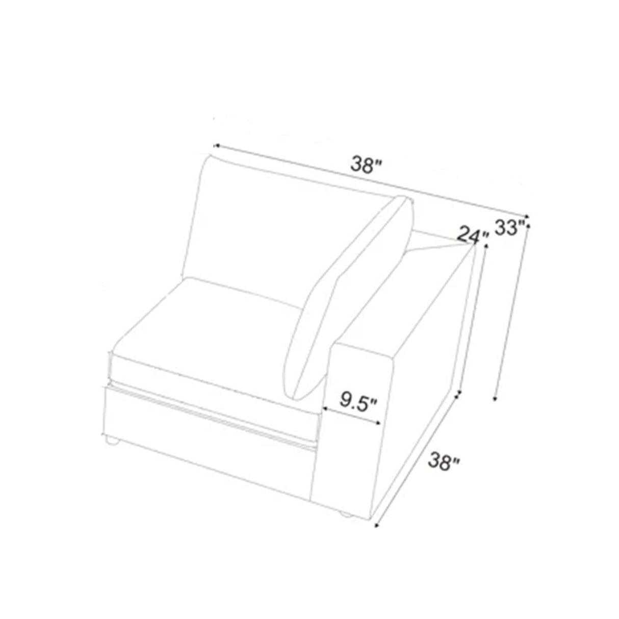 Corner Modular Sectional Sofa - Black