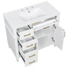 Bathroom Vanity With Sink, 4 Drawers, 2 Doors