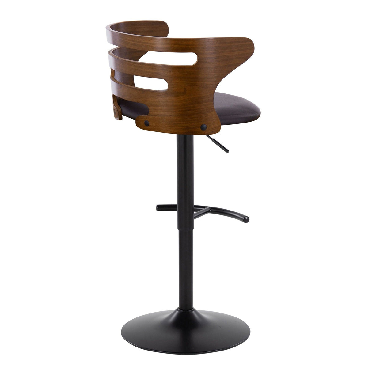 Cosi - Adjustable Barstool (Set of 2) - Black Base, Walnut Backrest