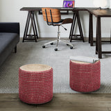 Larissa - Handcrafted Round Braided Pouf
