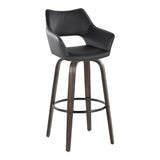 Mustang - 30" Fixed-Height Barstool With Swivel - Walnut Glazed Wood (Set of 2)