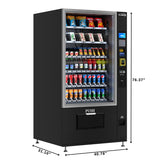 Refrigerated Snack and Drink Vending Machine with 60 Slots, Credit Card Reader and Coin/Bill Acceptor in Black (KM-VMR-40-BCR)