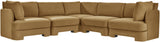 Hammond - Velvet Performance Fabric Upholstered 5 Piece Corner Sectional
