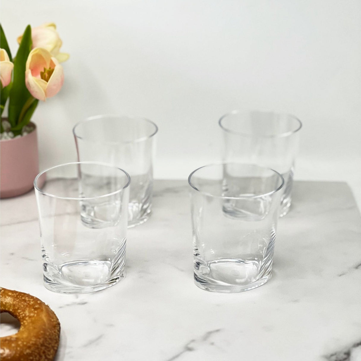 Halo - Leading Ware Oval Acrylic Glasses (Set of 4) Dof, Bpa Free, 12Oz Plastic Drinkware - Clear