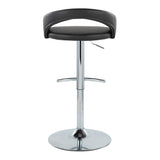 Grotto - Upholstered Adjustable Barstool - Chrome Metal Base