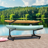 Freestanding Kayak Storage Rack With Lockable Wheels For Kayak, Canoe, Sup & Surfboard