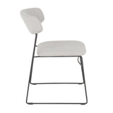 Thomas - Chair (Set of 2) - Black Metal, Light Gray Fabric