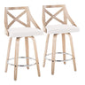 Charlotte - Farmhouse Fixed Height Counter Stool With Swivel And Round Footrest (Set of 2)