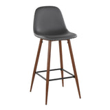 Pebble - 30" Fixed-Height Barstool (Set of 2) - Dark Gray