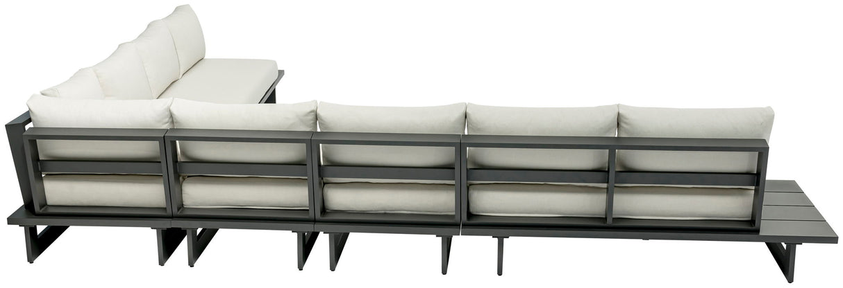 Maldives - 6 Piece Water Resistant Outdoor Patio Modular Sectional With Gray Base