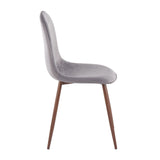 Pebble - Contemporary Chair (Set of 2) - Walnut Frame, Velvet
