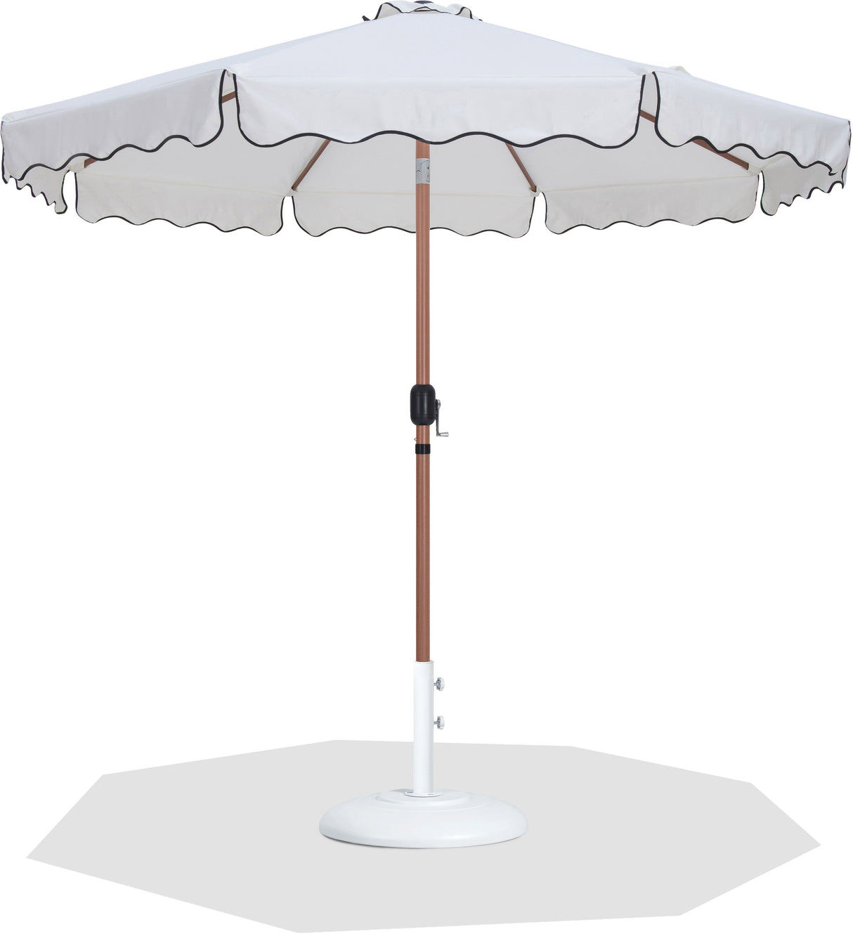 Amalfi - Patio Umbrella - White Base / Light Brown Pole