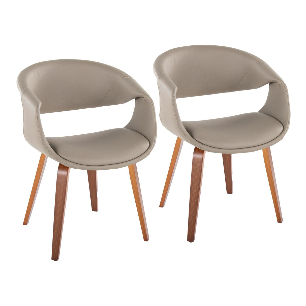 Curvo - Upholstered Chair (Set of 2) - Walnut Wood Legs