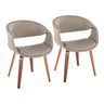 Curvo - Upholstered Chair (Set of 2) - Walnut Wood Legs