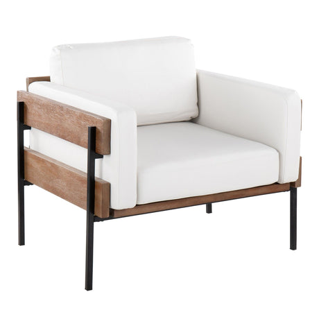 Kari - Farmhouse Accent Chair - Black Metal, Brown Wood