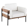 Kari - Farmhouse Accent Chair - Black Metal, Brown Wood