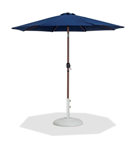 Fiji - Aluminum Patio Umbrella With Round White And Teak Base
