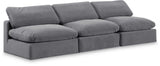 Comfy - Velvet Modular Armless Sofa 3 Seats
